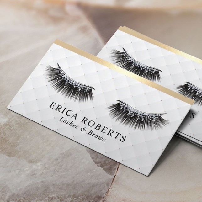Cartão De Visita Lashes Makeup Artista Luxury Eyelash Fronteira Dou (Criador carregado)