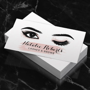 Cartão De Visita Lashes Makeup Artista Piscar os olhos Olho Blush S