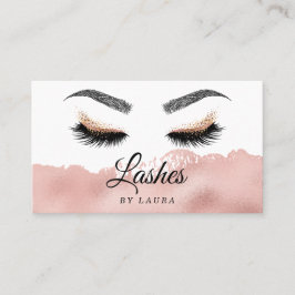 Cartão De Visita Lashes Makeup Artista Rosa Dourado Mascara Brows
