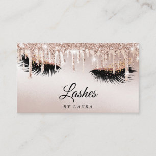 Cartão De Visita Lashes Makeup Artista Rosa Dourado Mascara Brows
