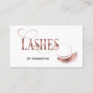 Cartão De Visita Lashes Moderno Rosa, Artista de maquiagem da tipog
