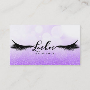Cartão De Visita Lashes Purple Sparkle Glamor Eyelashes Makeup