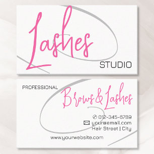 Cartão De Visita Lashes Studio Modern Classn Professional Rosa
