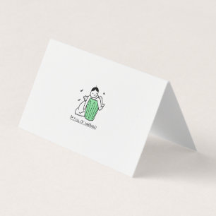 Cartão De Visita lata de lixo e citação média