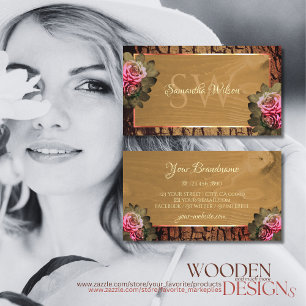 Cartão De Visita Latido de Árvore de Madeira Raça Rosa Sapateira 