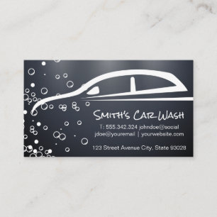 Cartão De Visita Lava   Auto Carro Detalhado   Bolhas de sabão