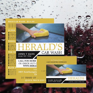 Cartão De Visita Lava-Automóveis, Lavagem Automática, Serviço De Li