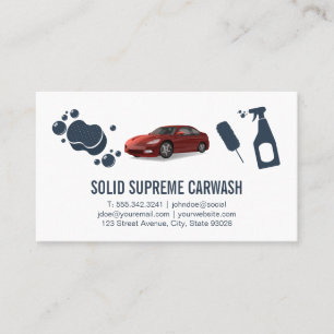 Cartão De Visita Lava e Desconto do Carro  Automóvel Vermelho