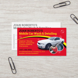 Cartão De Visita Lava e despejo do carro móvel - Lava pressão