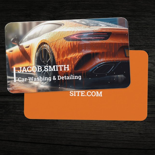 Cartão De Visita Lavagem Automática Do Carro (Auto Detailing Car Washing Business Cards)