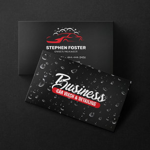 Cartão De Visita Lavagem de Carros & Detalhes Automotivos Gota de Á