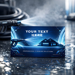 Cartão De Visita Lavagem de Pressão Residencial com Jatos de Neon M