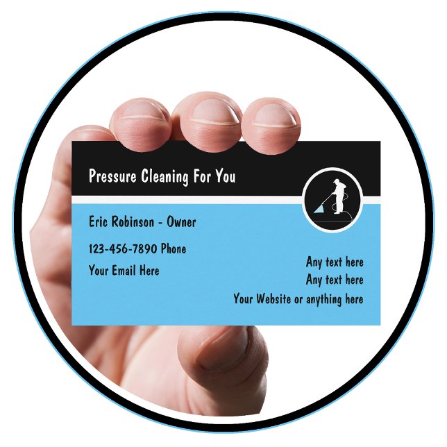 Cartão De Visita Lavagem E Limpeza A Pressão Moderna (Criador carregado)