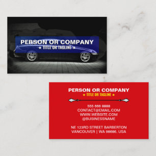 Cartão De Visita Lavagem Móvel de Carros Vermelho e Preto / Detalhe