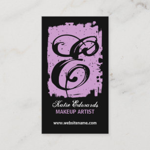 Cartão De Visita Lavanda anca e corajosa do monograma