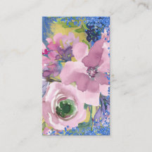 Lavanda Azul Floral Glitter Aquarela