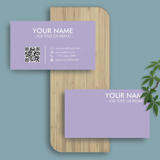 Cartão De Visita Lavanda digital | Código de QR profissional mínimo