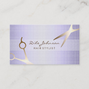 Cartão De Visita Lavanda Dourado de linho do bar do brilho do