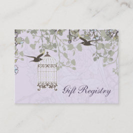 Cartão De Visita Lavanda Lilac vintage aves casamento