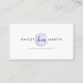 Cartão De Visita Lavanda Moderna Elegante da Beleza Artista Makeup