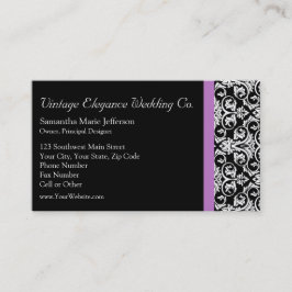 Cartão De Visita Lavanda Roxo Preto/Branco