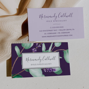 Cartão De Visita Lavanda Rústica e Eucalyptus Purple