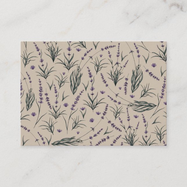 Cartão De Visita Lavender Botanical Pattern Business Card (Frente)