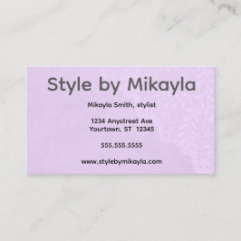 Cartão De Visita Lavender Lace Beautician Stylist Event Planner