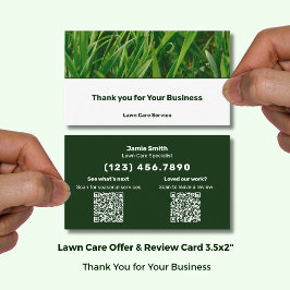 Cartão De Visita Lawn Care Service Thank You & Review Combo