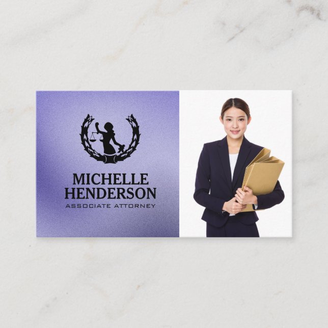 Cartão De Visita Lawyer Logo | Business Woman in Suit (Frente)