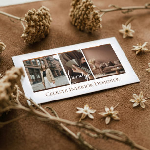 Cartão De Visita Layout de Foto Moderno e Elegante de Luxo para Des