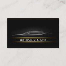 Cartão De Visita Layout Escuro do Carro de Linha Amarelo Minimalist