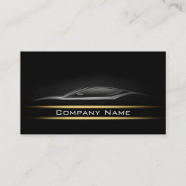 Cartão De Visita Layout Escuro do Carro de Linha Amarelo Minimalist
