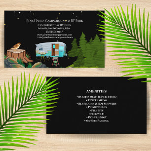 Cartão De Visita Layout Externo do Parque de Campismo Rústico para