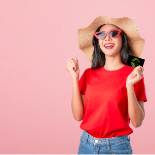 Cartão De Visita Leaf Laurel Fern Botânico Verde Serpentina Preta