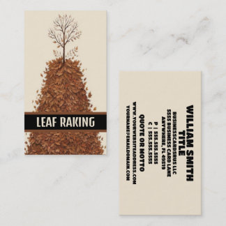 Cartão De Visita Leaf Raking