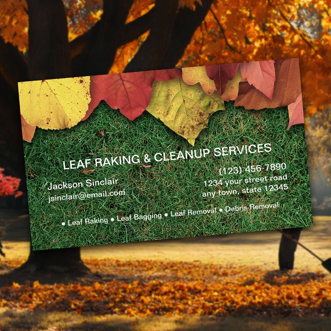 Cartão De Visita Leaf Raking and Cleanup (Criador carregado)