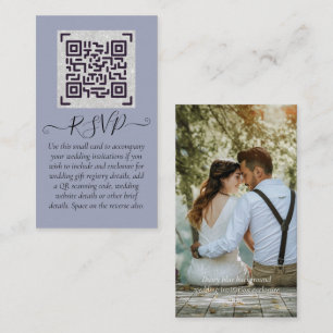 Cartão De Visita LeahG RSVP QR Code PHOTO Details Wedding Card
