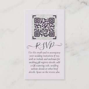 Cartão De Visita LeahG RSVP QR Code PHOTO Details Wedding Card
