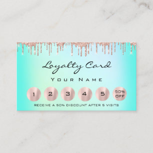 Cartão De Visita Lealdade 6 Maquiagem Ética Eyelash Rosa Ocean