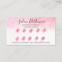 Lealdade/Cartão de Carimbo com Cor de Água Rosa Br