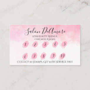 Cartão De Visita Lealdade/Cartão de Carimbo com Cor de Água Rosa Br