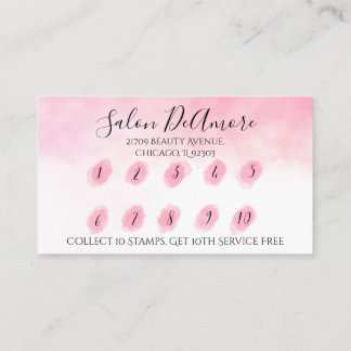 Cartão De Visita Lealdade/Cartão de Carimbo com Cor de Água Rosa Br