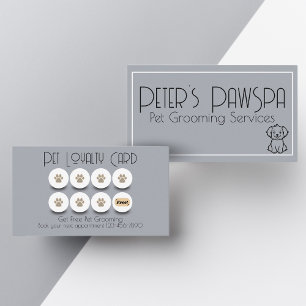 Cartão De Visita Lealdade de pata de cão que se alicia