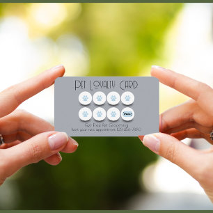 Cartão De Visita Lealdade de pata de cão que se alicia