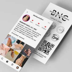 Cartão De Visita Lealdade do Instagram Salon Instagram do Técnico N