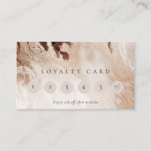Cartão De Visita Lealdade Elegante de Agitação Dourada Marble 6 Pun