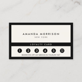 Cartão De Visita Lealdade mínima de luxo Boutique Black/Ivory