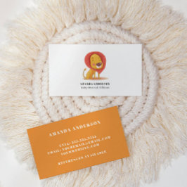 Cartão De Visita Leão Bonito Adorável Bebê cuidando de crianças