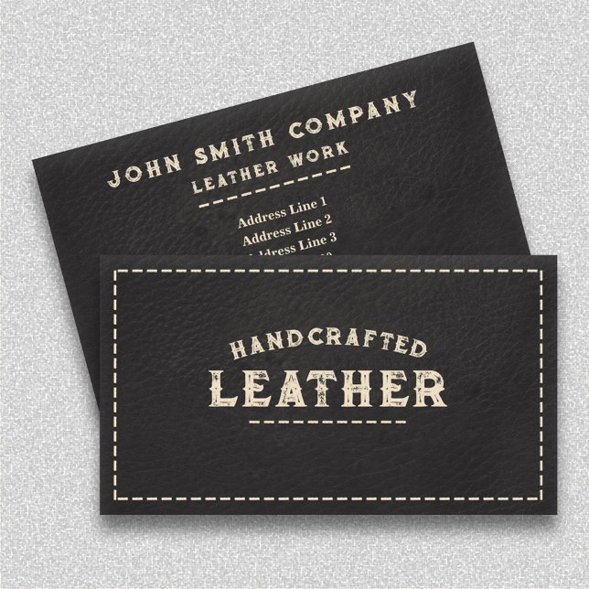 Cartão De Visita Leatherworker Craftsman Black (Leatherworker Craftsman Black Business Card)